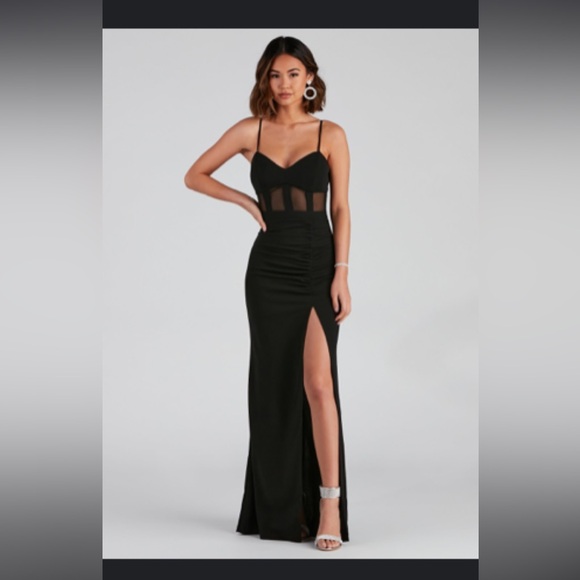 Windsor Alexia Formal High Slit Illusion Dress - Picture 7 of 7